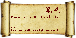 Merschitz Archibáld névjegykártya